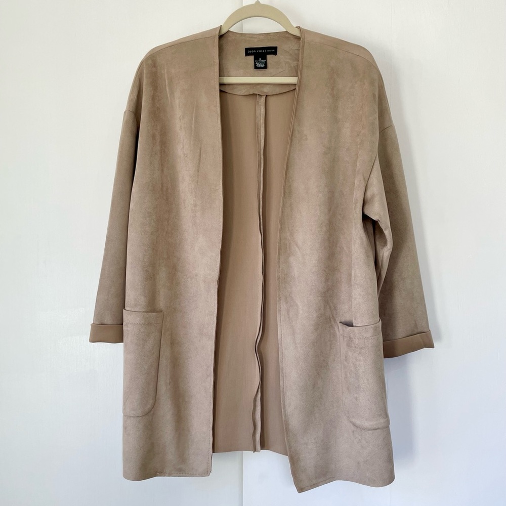 Joan Vass Light Tan Soft Leather Blazer